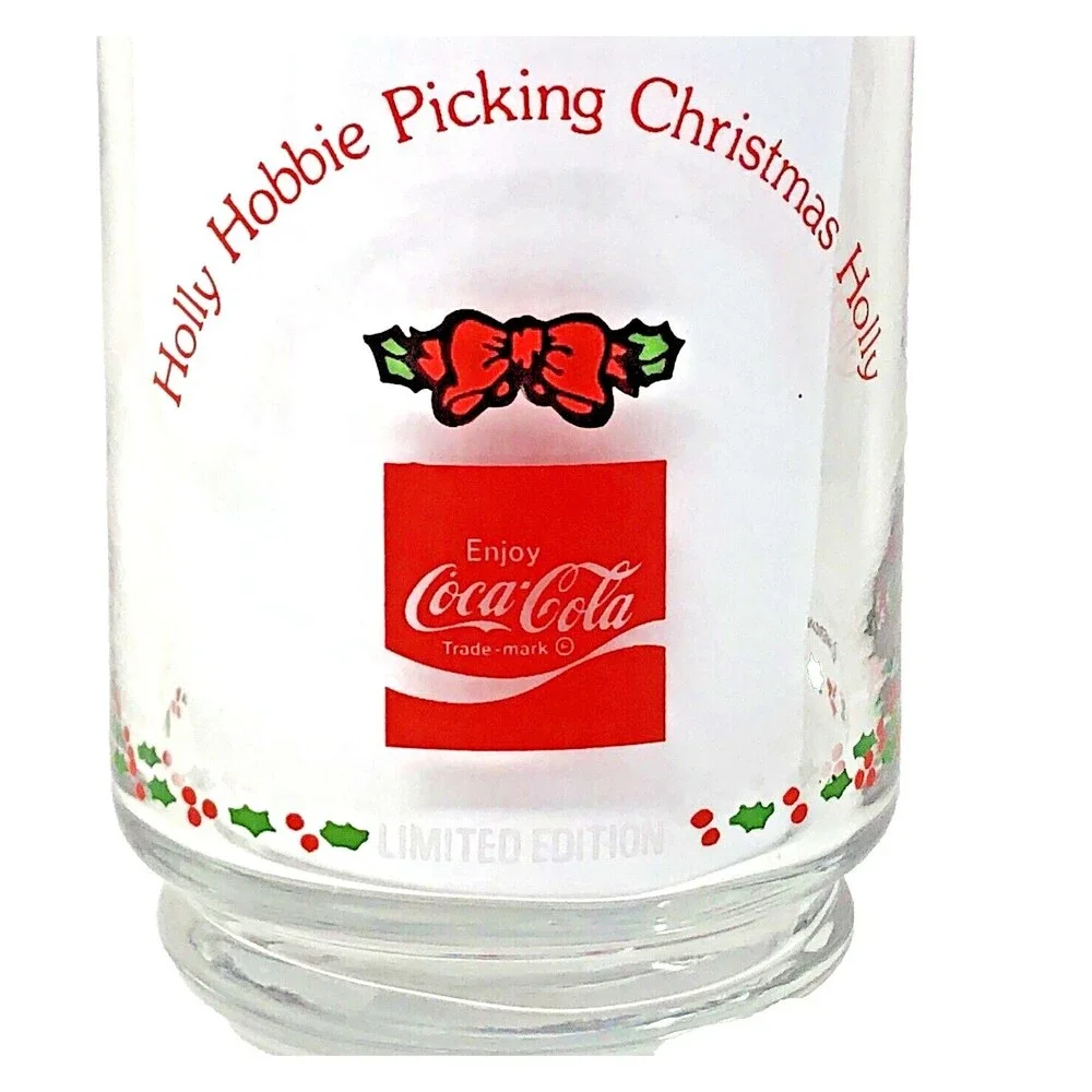 VTG Christmas Holly Hobbie Limited Edtion Coke Tumblers American Greetings Set 4